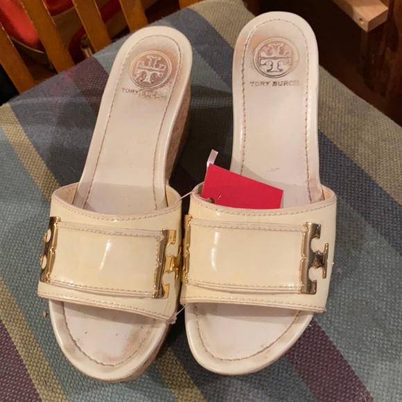 Tory Burch Shoes - Tory Burch Ivory Wedge Sandals, 8